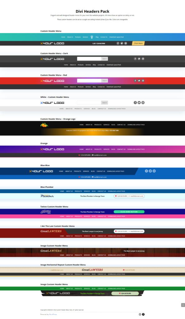 Header Layout Pack