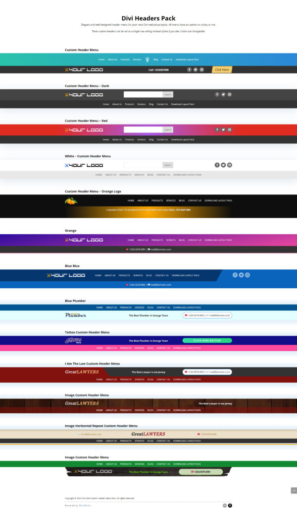 Header Layout Pack